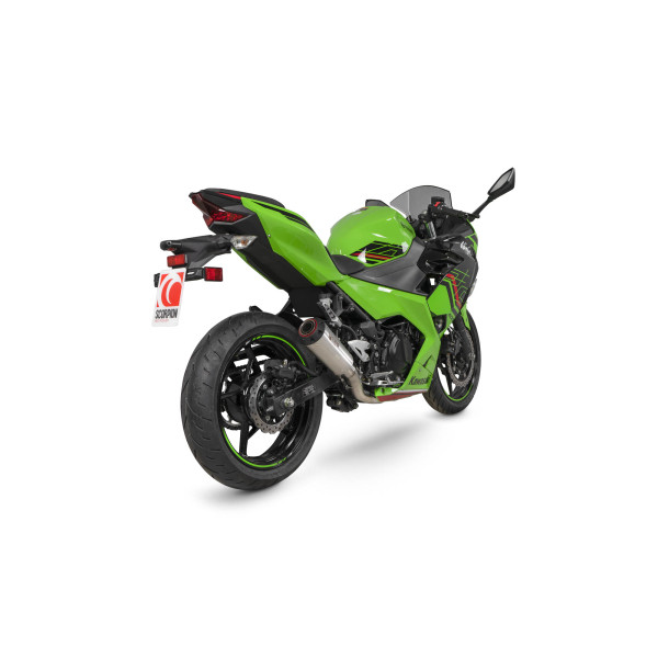 Scorpion Exhaust Kawasaki Ninja 400 2018 - 2023 Red Power Race System Brushed Stainless Steel Sleeve